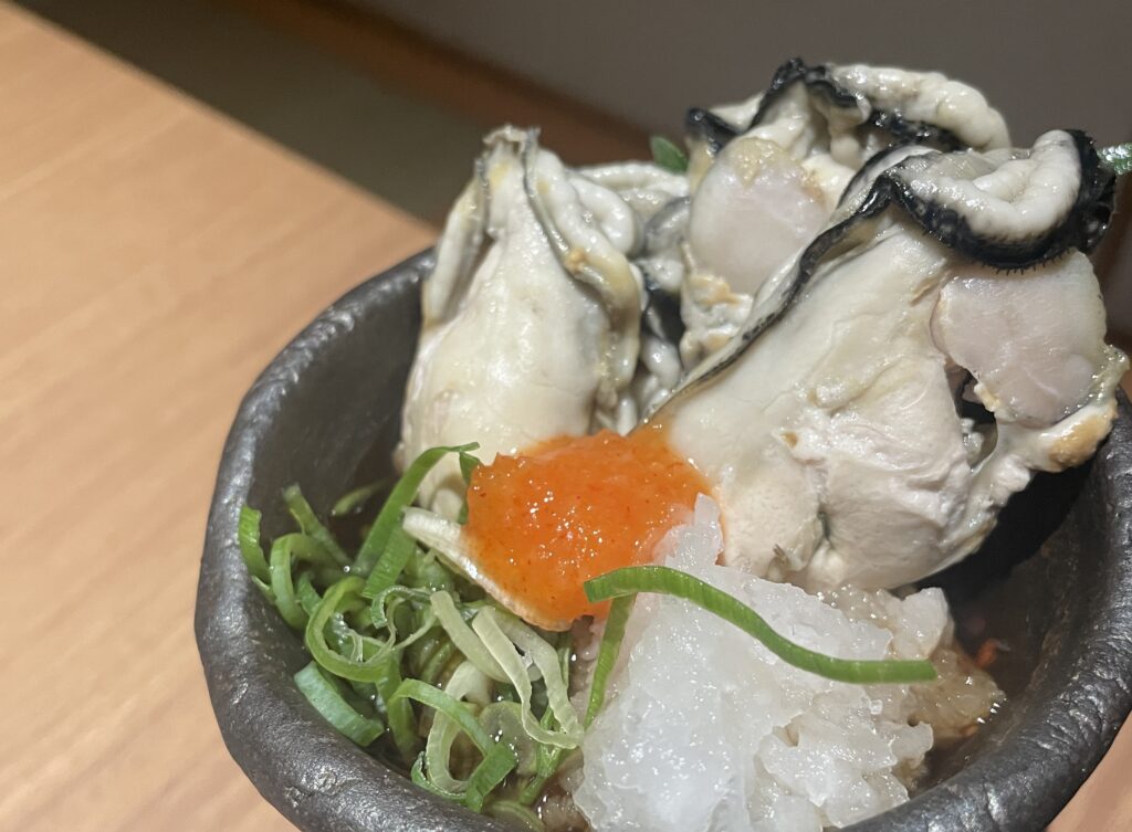 暫本通店的牡蠣佐蘿蔔泥橘醋